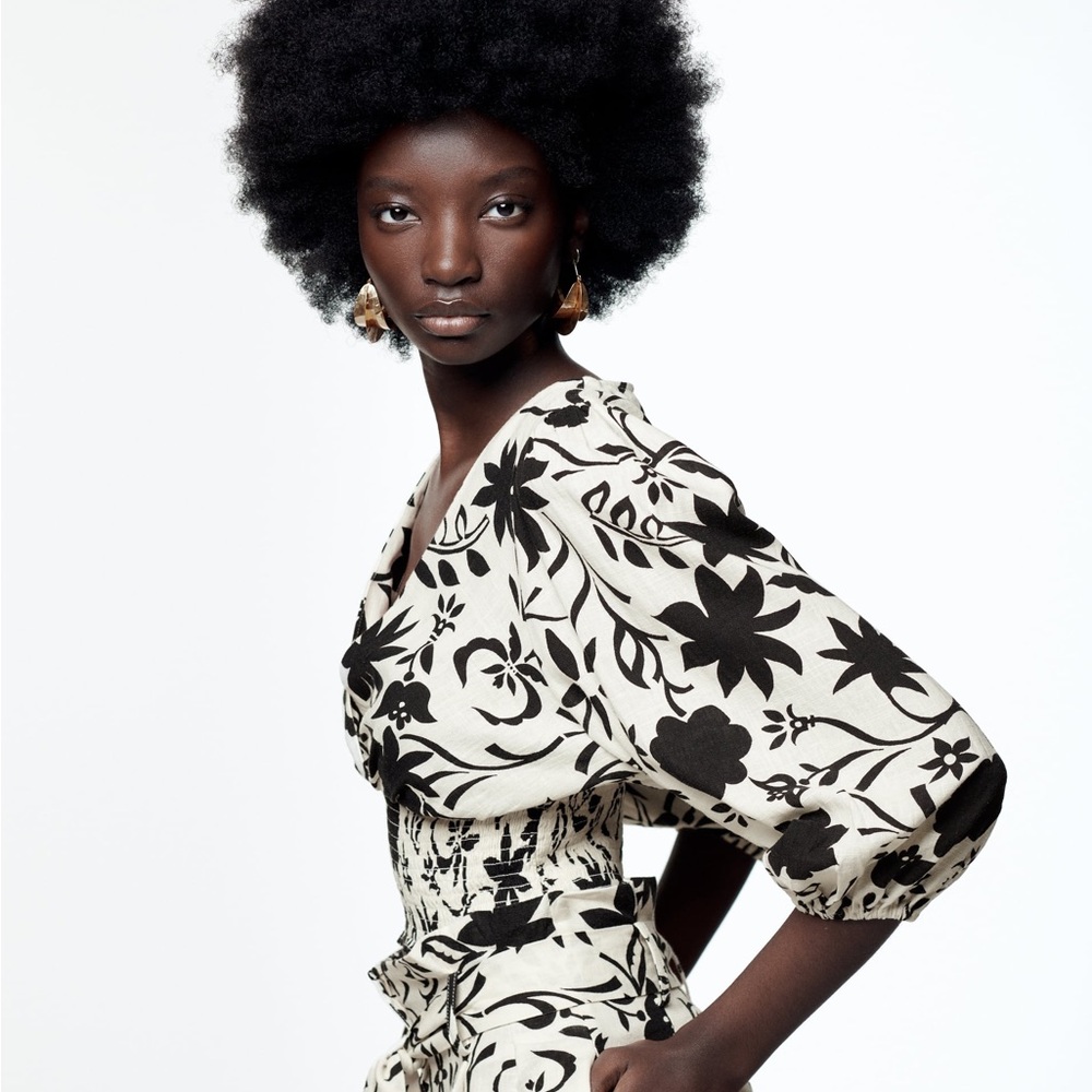 NWT Zara Floral Print Top - Picture 3 of 9